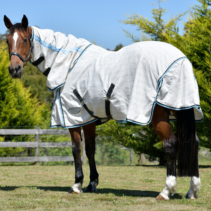 Weatherbeeta Cotton Summer Sheet Combo White/Grey/Light Blue