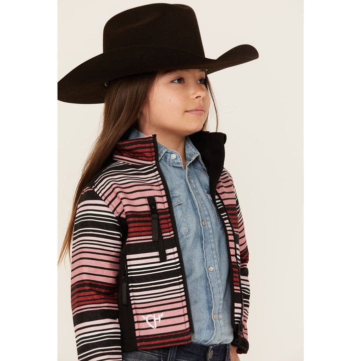 COWGIRL HARDWARE GIRLS' DESERT SERAPE STRIPED POLY SHELL JACKET