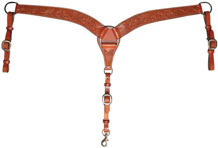 Circle Y Contoured Classic Horse Size Floral Breast Collar