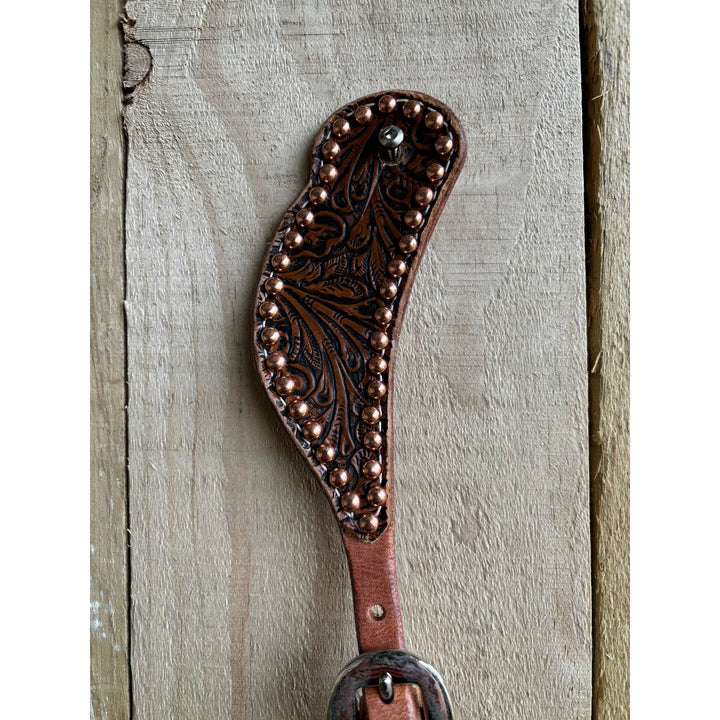 San Saba Brown Floral Spur Straps