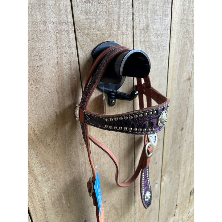 San Saba Purple Gator/ Silver Headstall