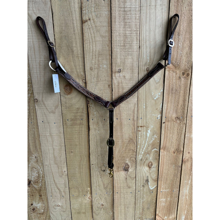 San Saba Copenhagen Brown Floral Pony Breastcollar