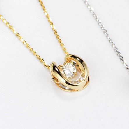 Sterling Silver Necklace With Gold Horseshoe