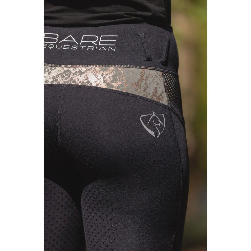 BARE Equestrian Performance Riding Tights - Navy & Rose Gold