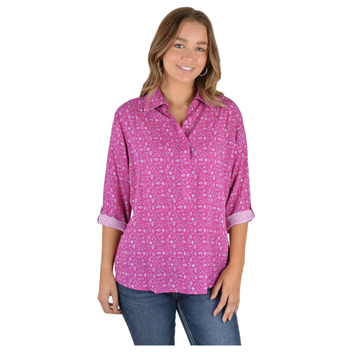 Women’s Callie Print Three Quarter Sleeve Shirt