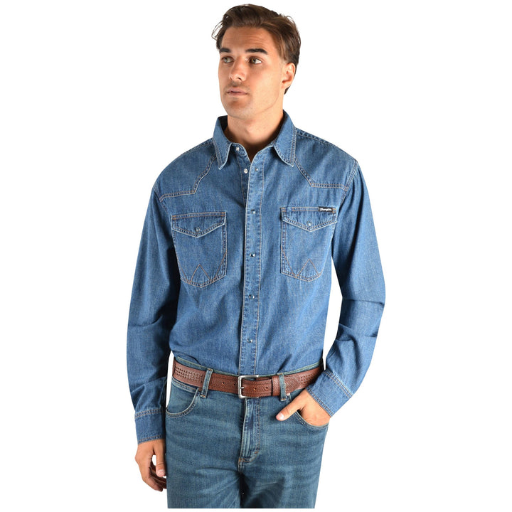 Wrangler Men’s Jay Denim Long Sleeve Shirt